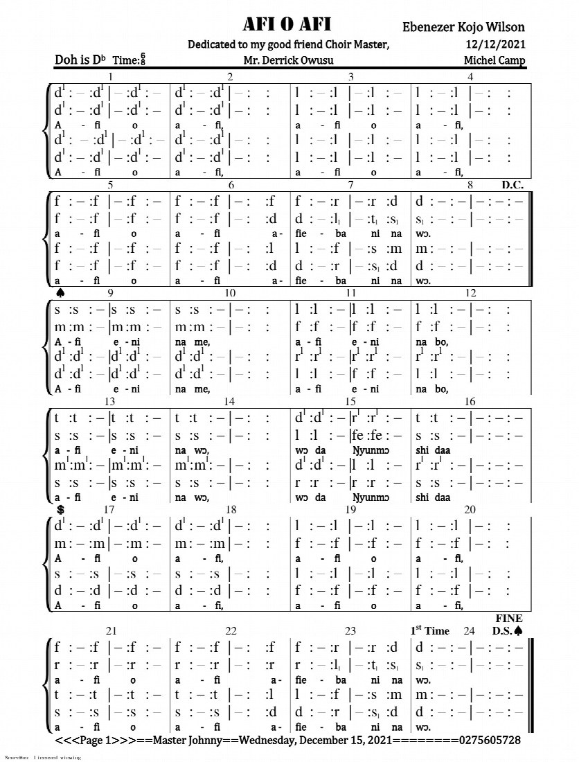 First-page preview of Afi O Afi
