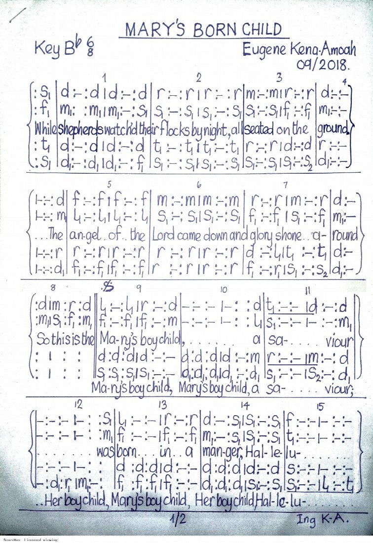First-page preview of Mary’s Born Child