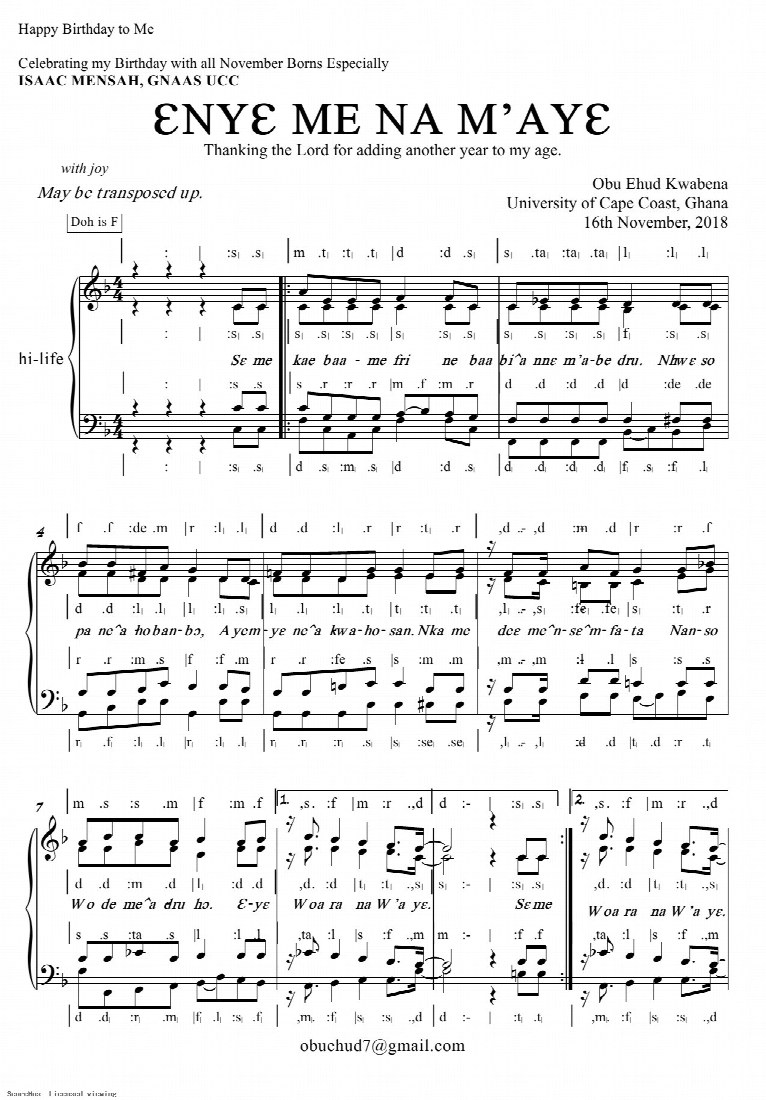 First-page preview of Enye me na m’aye