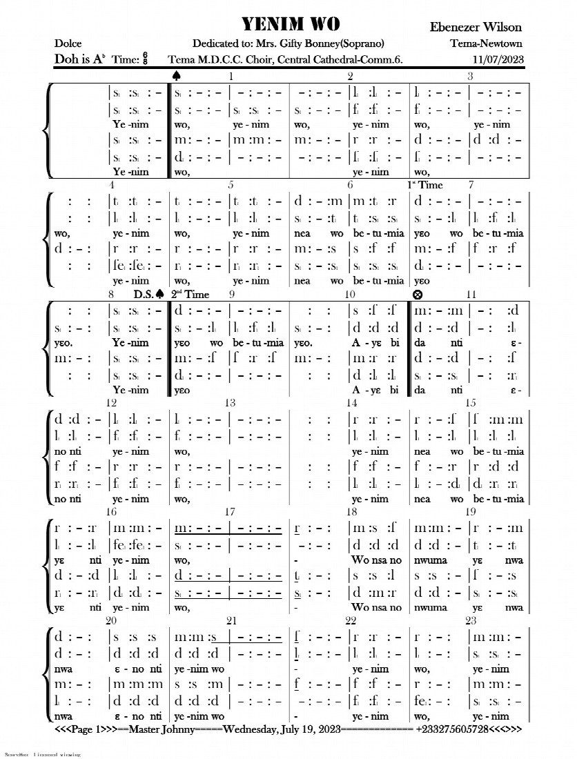 First-page preview of Yenim wo
