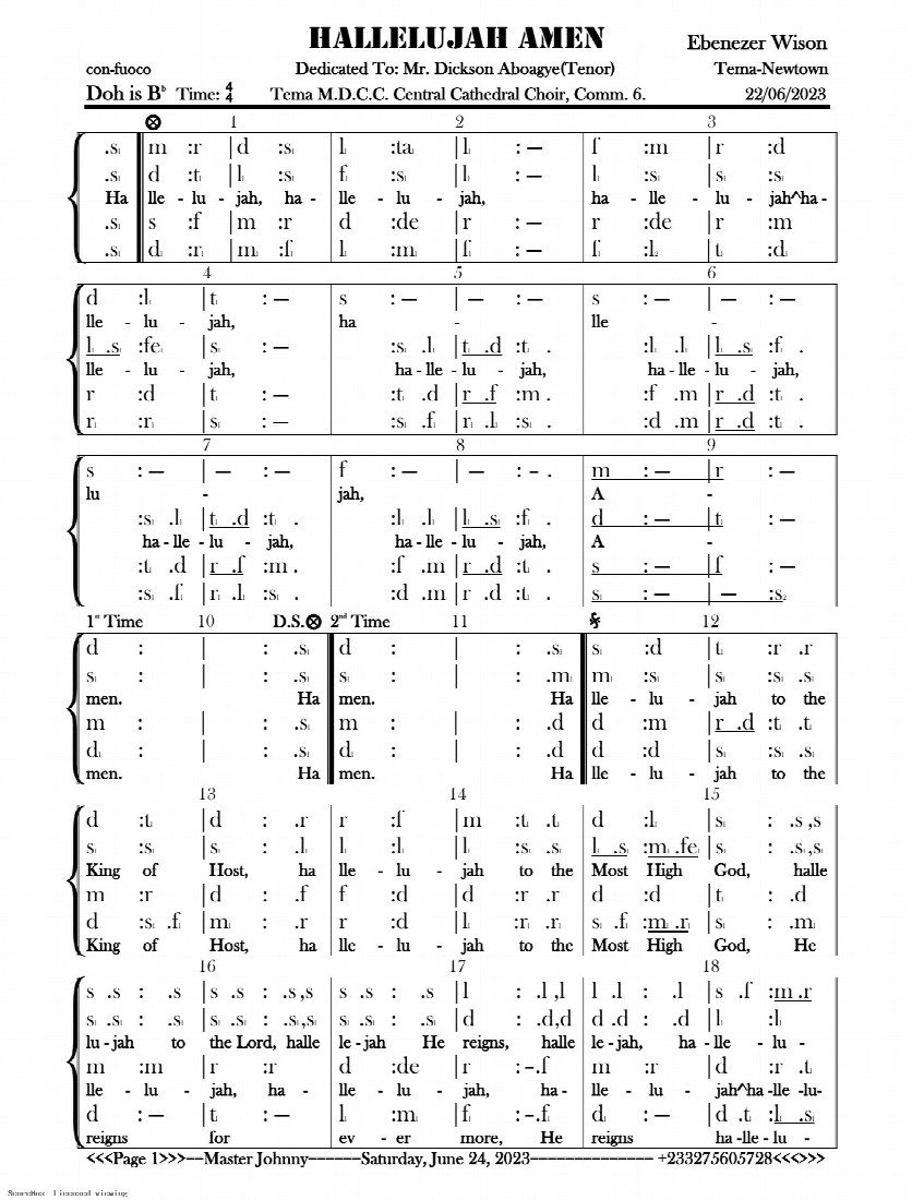 First-page preview of Hallelujah Amen