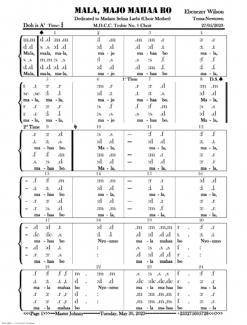 First-page preview of Mala, Majo  Mahaa Bo