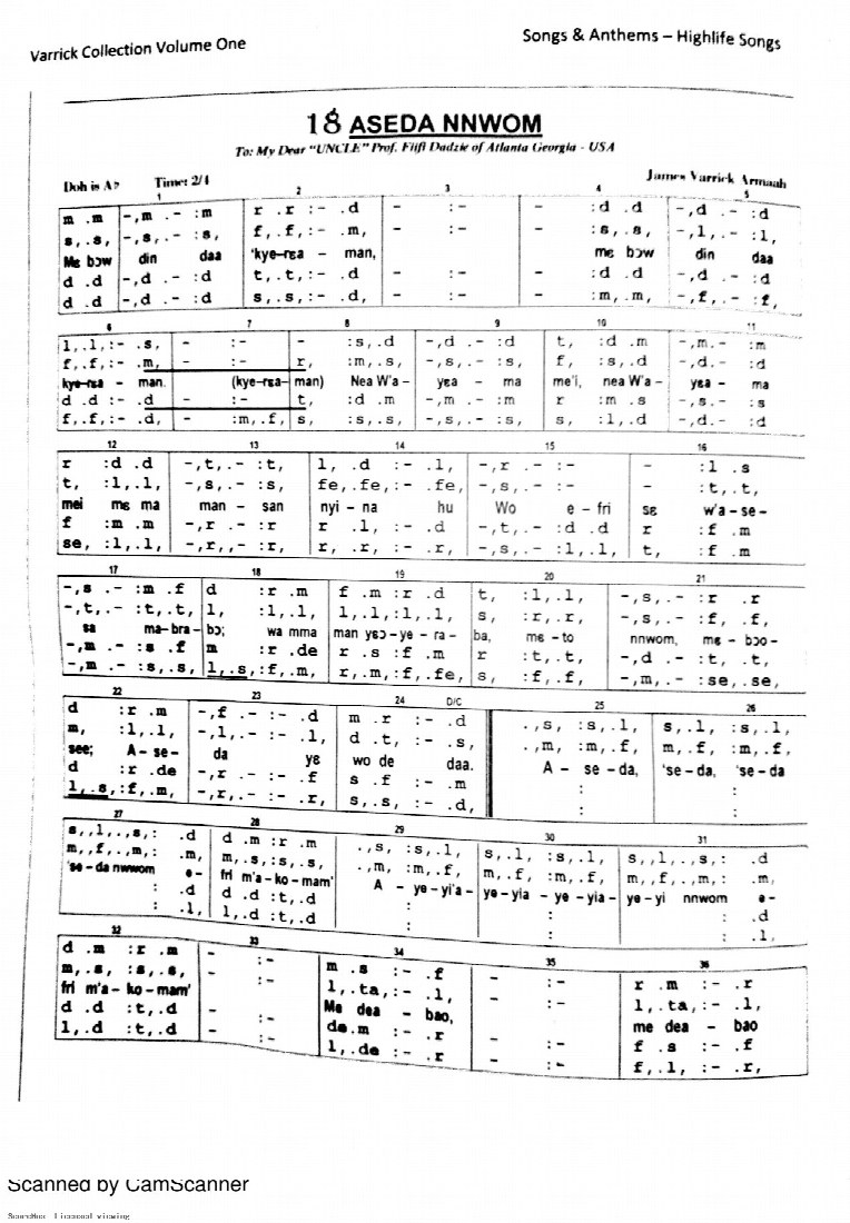 First-page preview of Aseda Nnwom