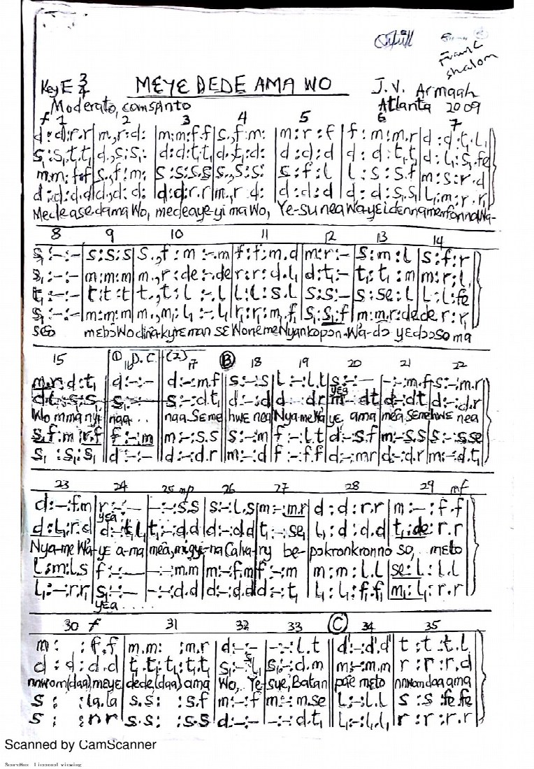 First-page preview of MEYE DEDE AMA WO