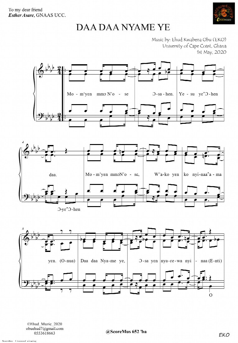 First-page preview of Daa Daa Nyame Ye