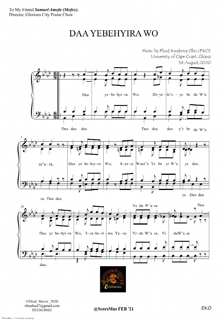 First-page preview of Daa Yebehyira Wo