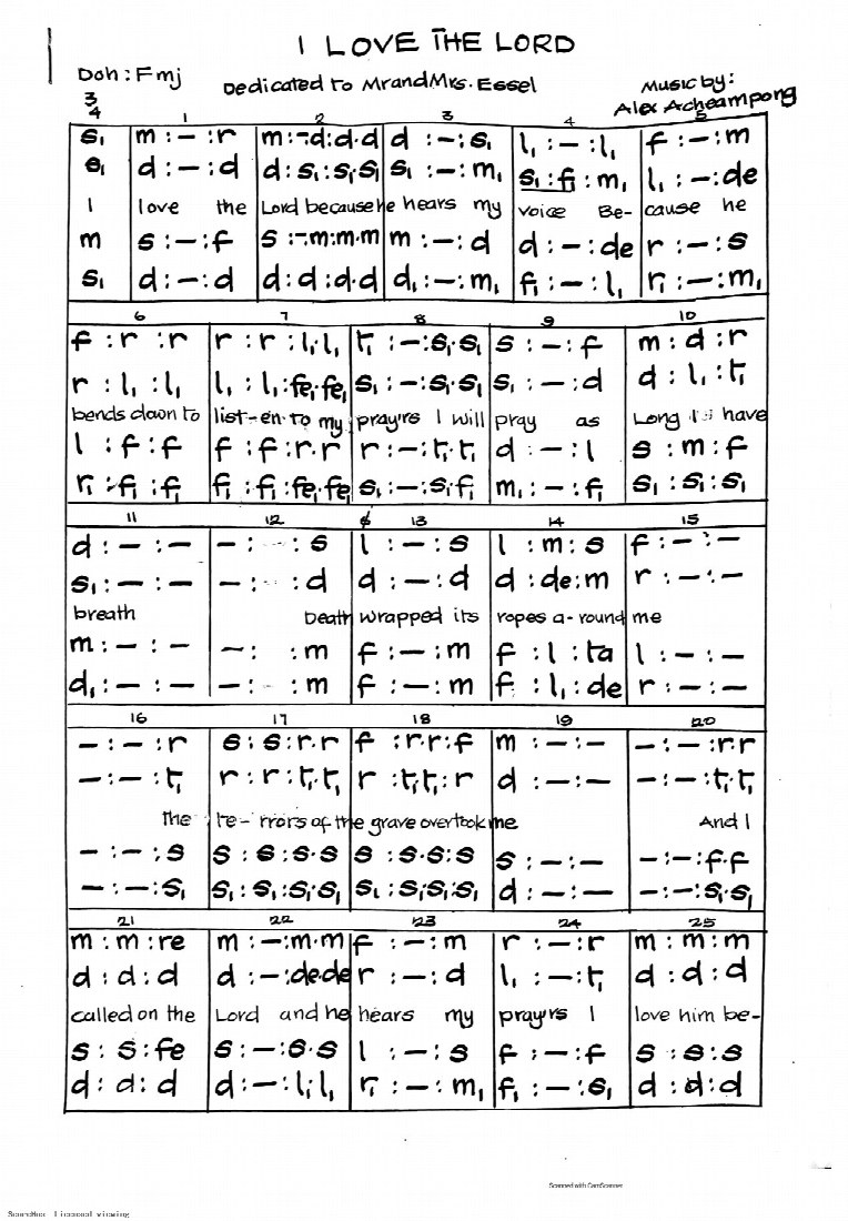 First-page preview of I love the Lord