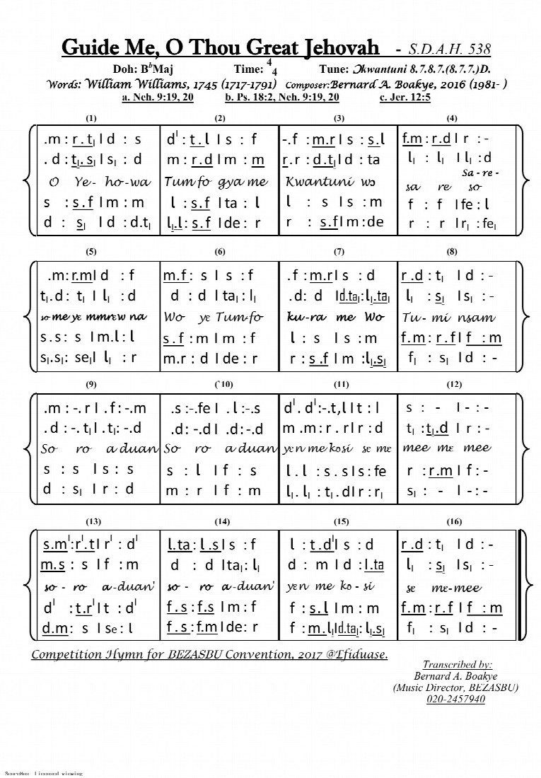 First-page preview of Guide Me, O Thou Great Jehovah