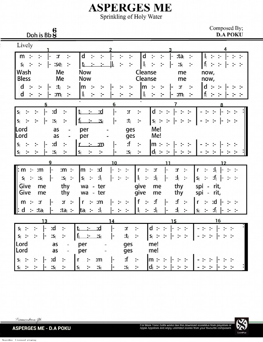 First-page preview of ASPERGES ME