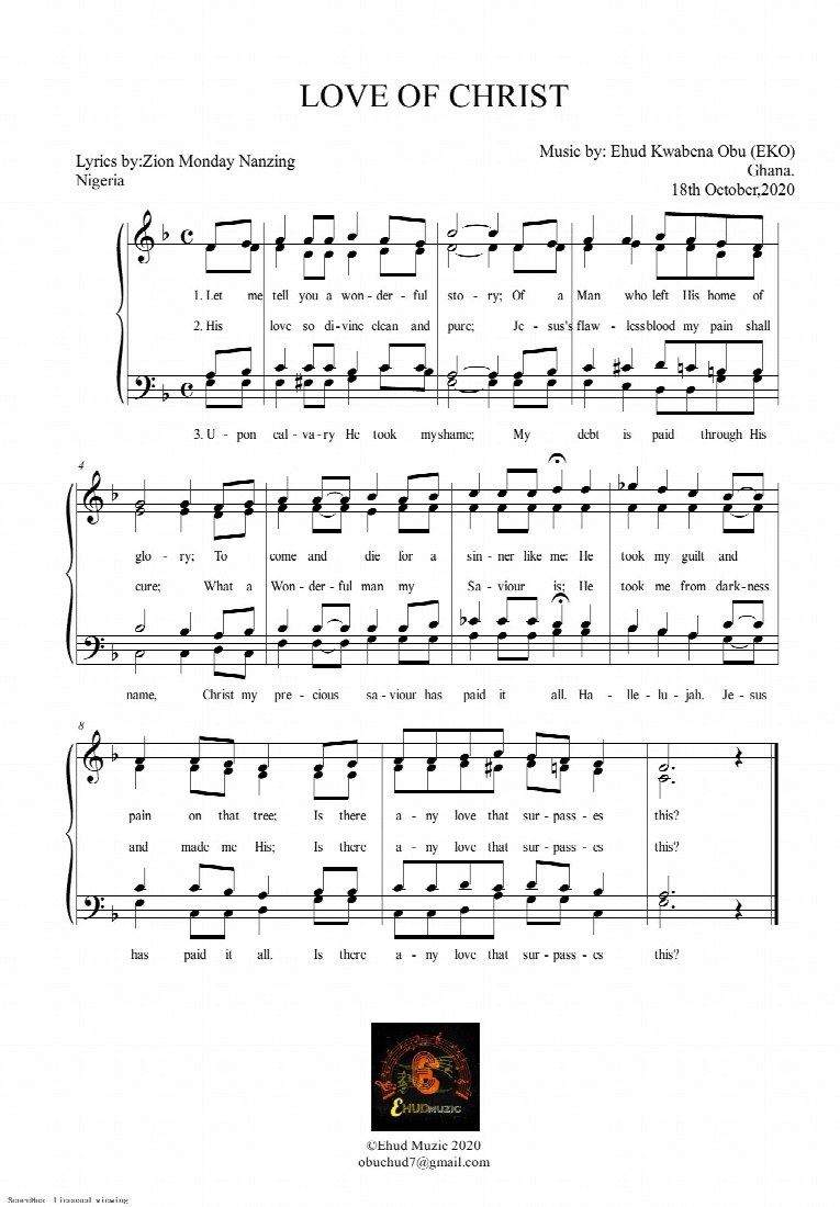 First-page preview of Love Of Christ