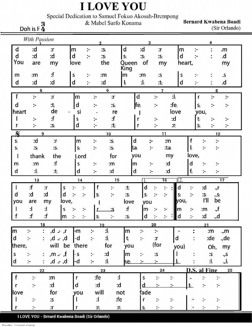 First-page preview of I LOVE YOU