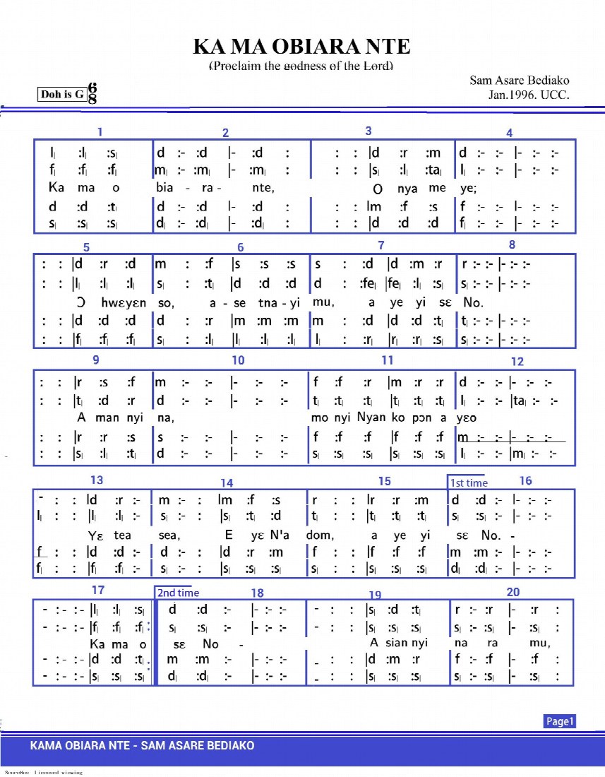 First-page preview of KA MA OBIRA NTE