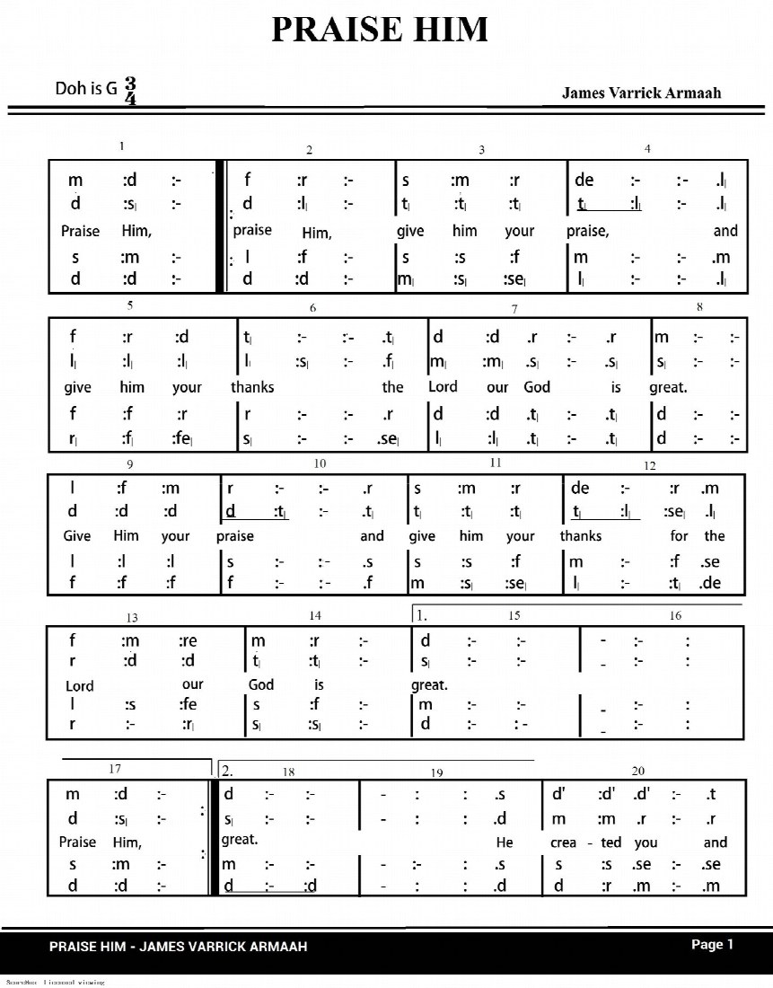 First-page preview of PRAISE HIM
