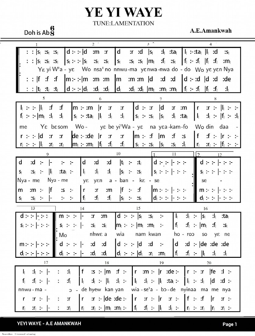 First-page preview of YEYI WAYE