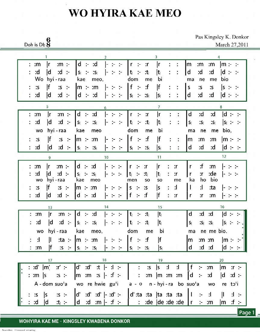 First-page preview of WO HYIRA KAE ME