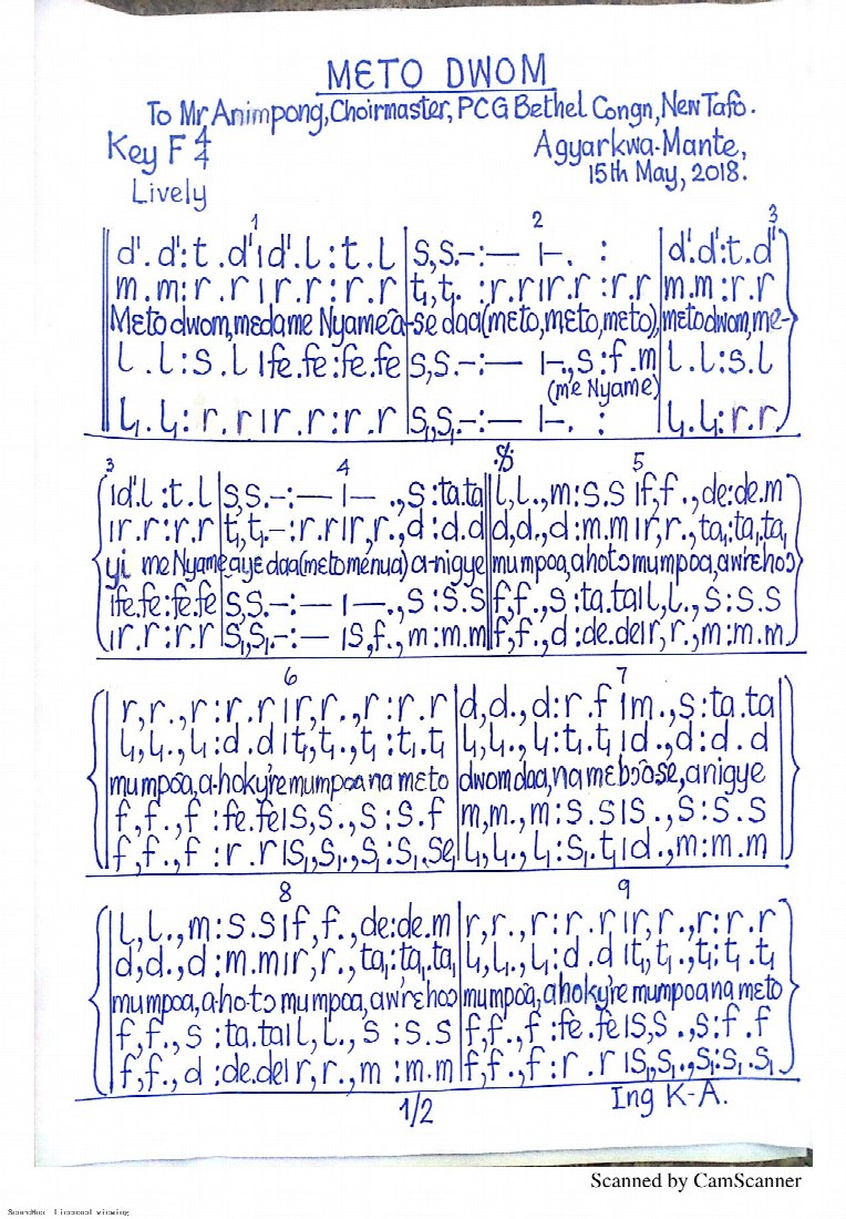 First-page preview of Meto Dwom