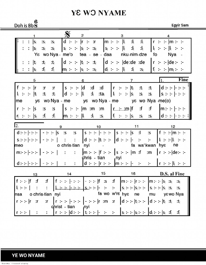 First-page preview of YE WO NYAME
