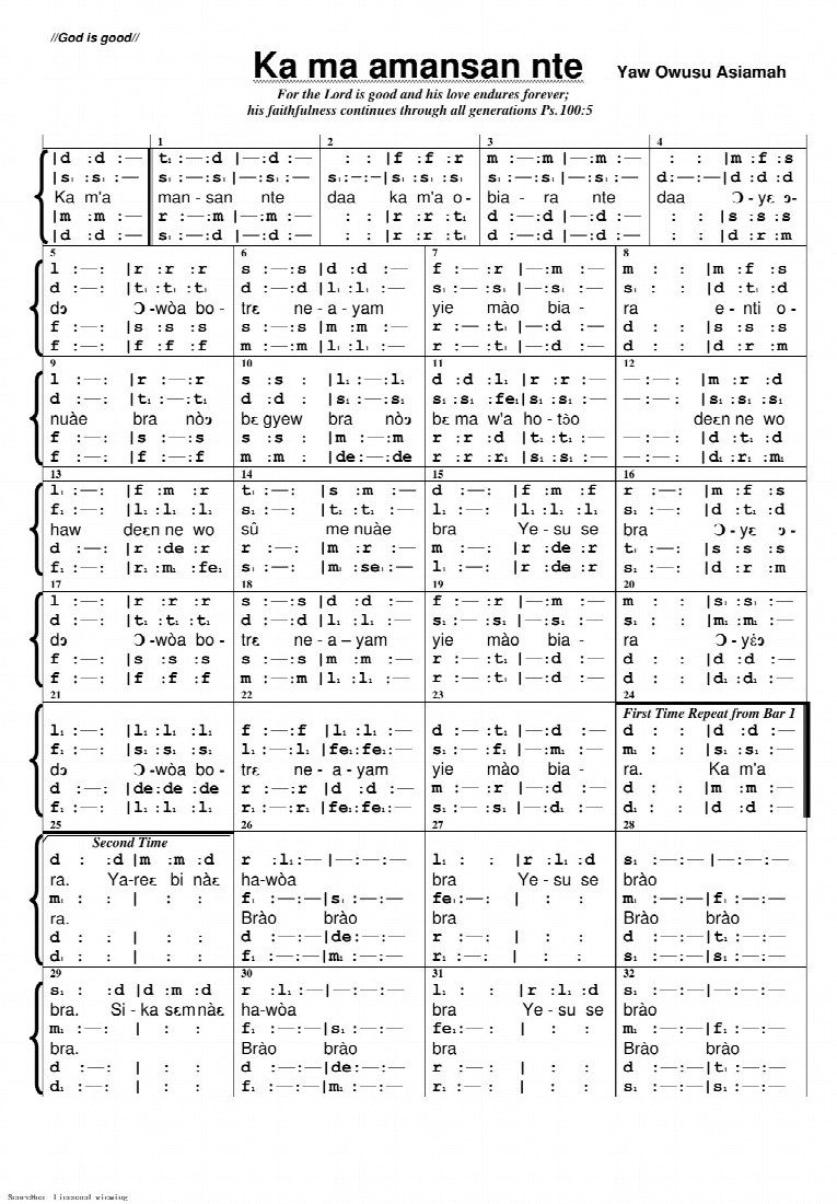 First-page preview of Ka ma amansan nte