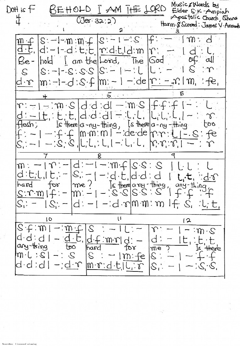 First-page preview of Behold I am the Lord