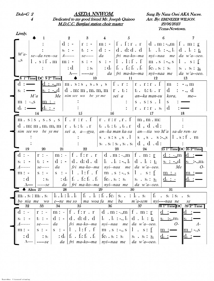 First-page preview of Aseda Nnwom