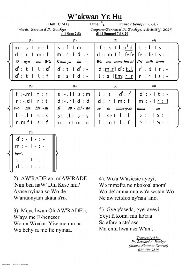 First-page preview of Wakwan Yɛ Hu