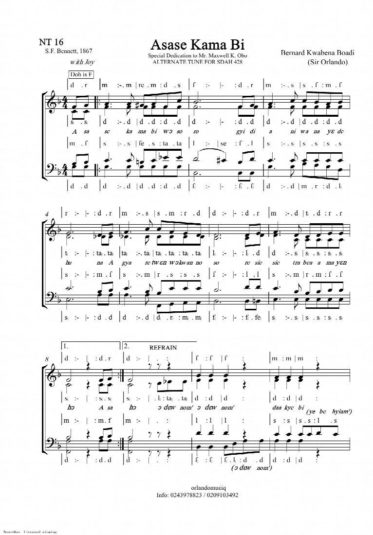 First-page preview of NT 16 ASASE KAMA - Full Score