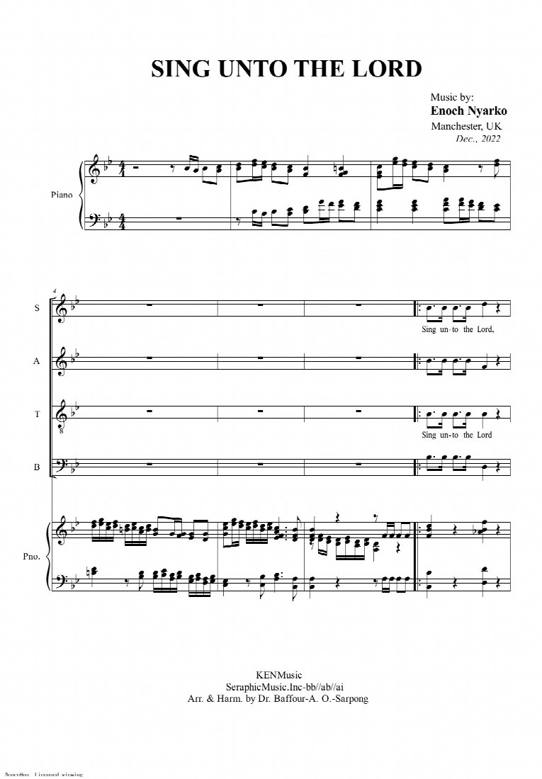 First-page preview of SING UNTO THE LORD