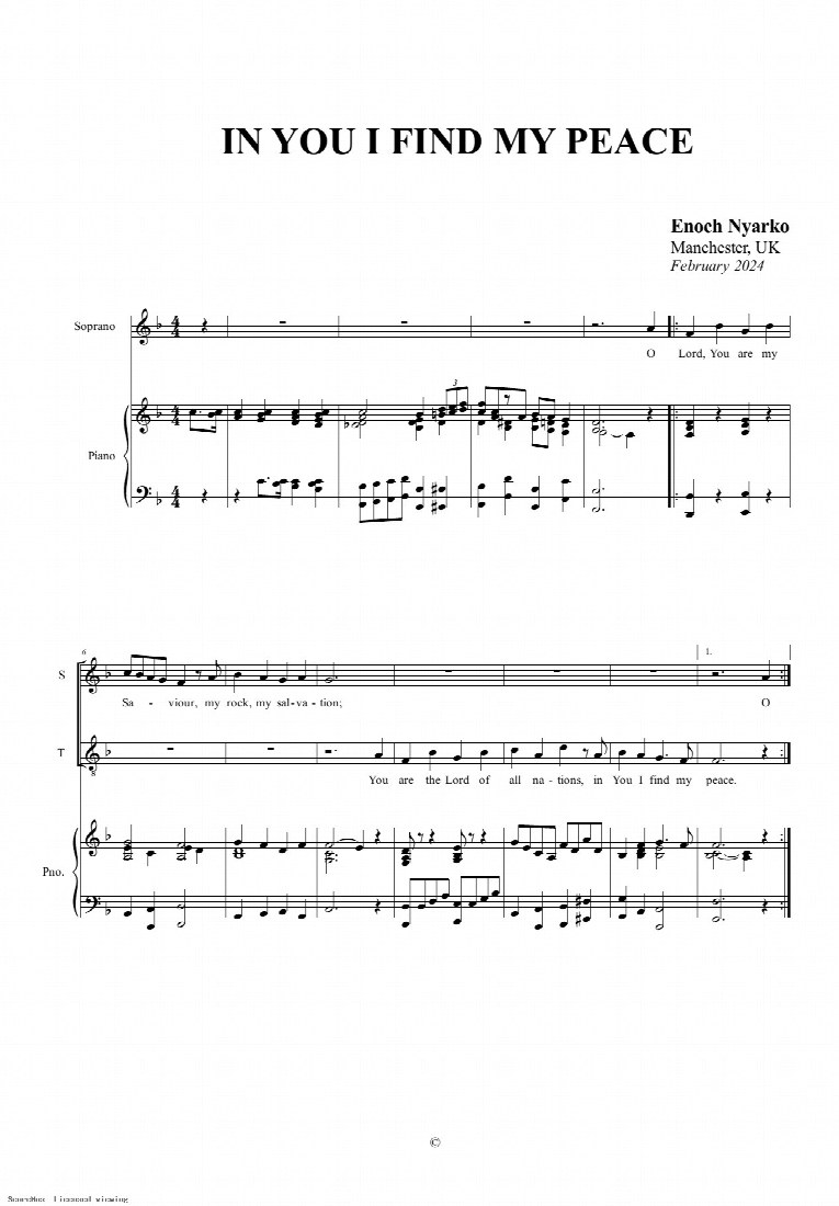 First-page preview of In you I find my peace