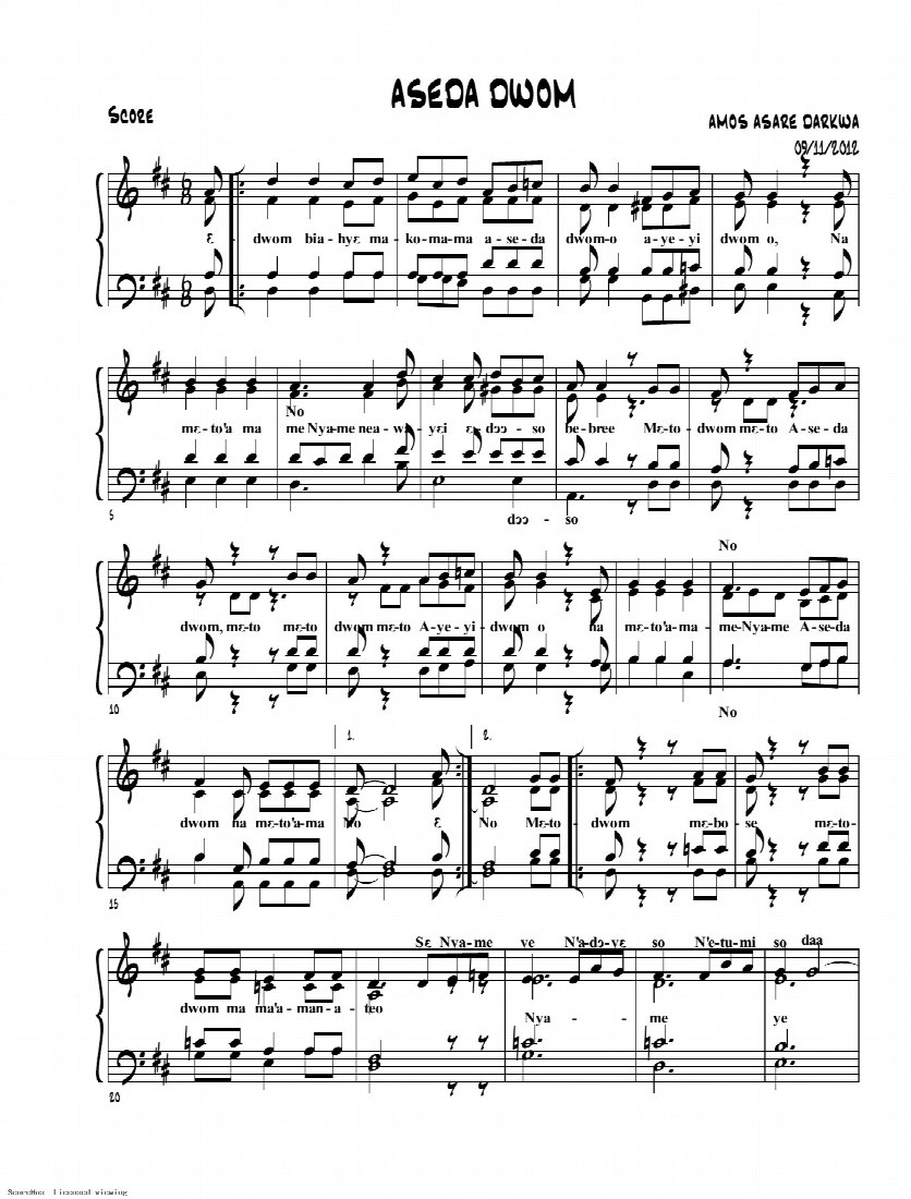 First-page preview of Aseda Dwom