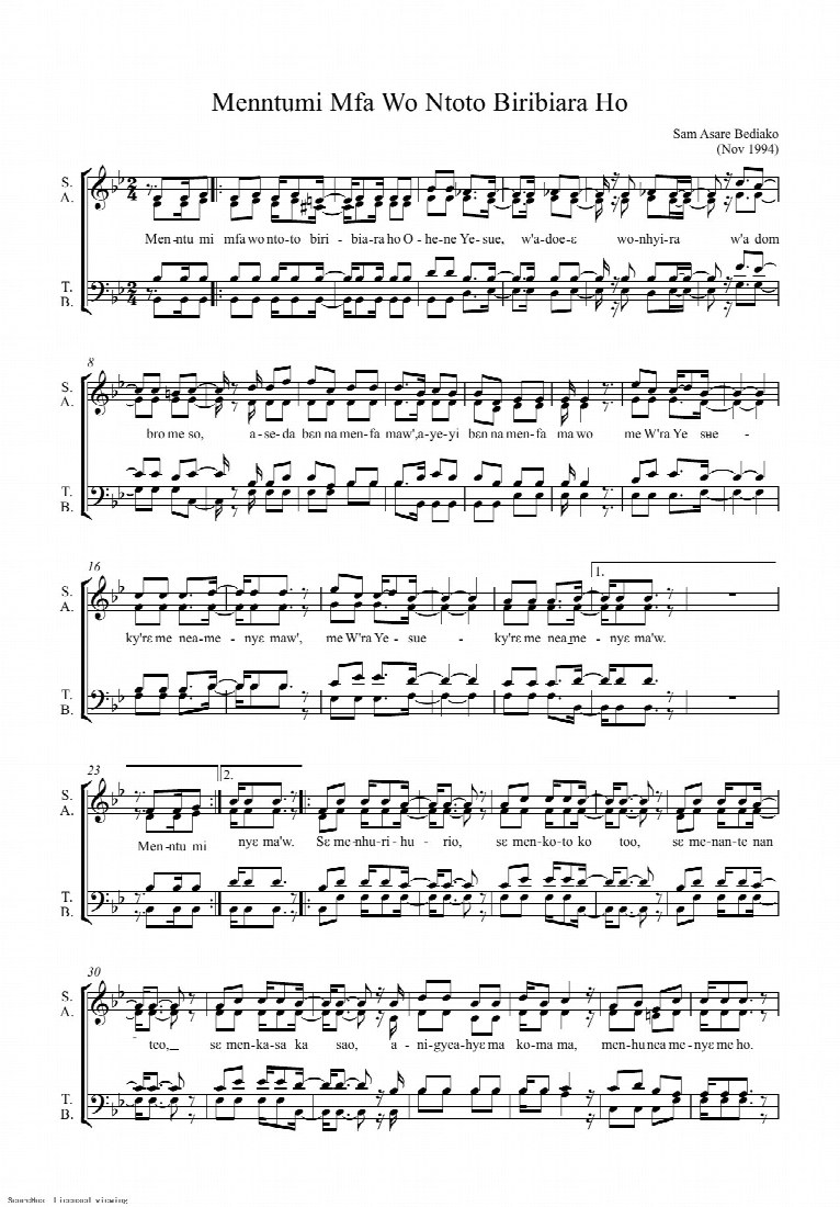 First-page preview of Menntumi mfa wo ntoto biribiara ho