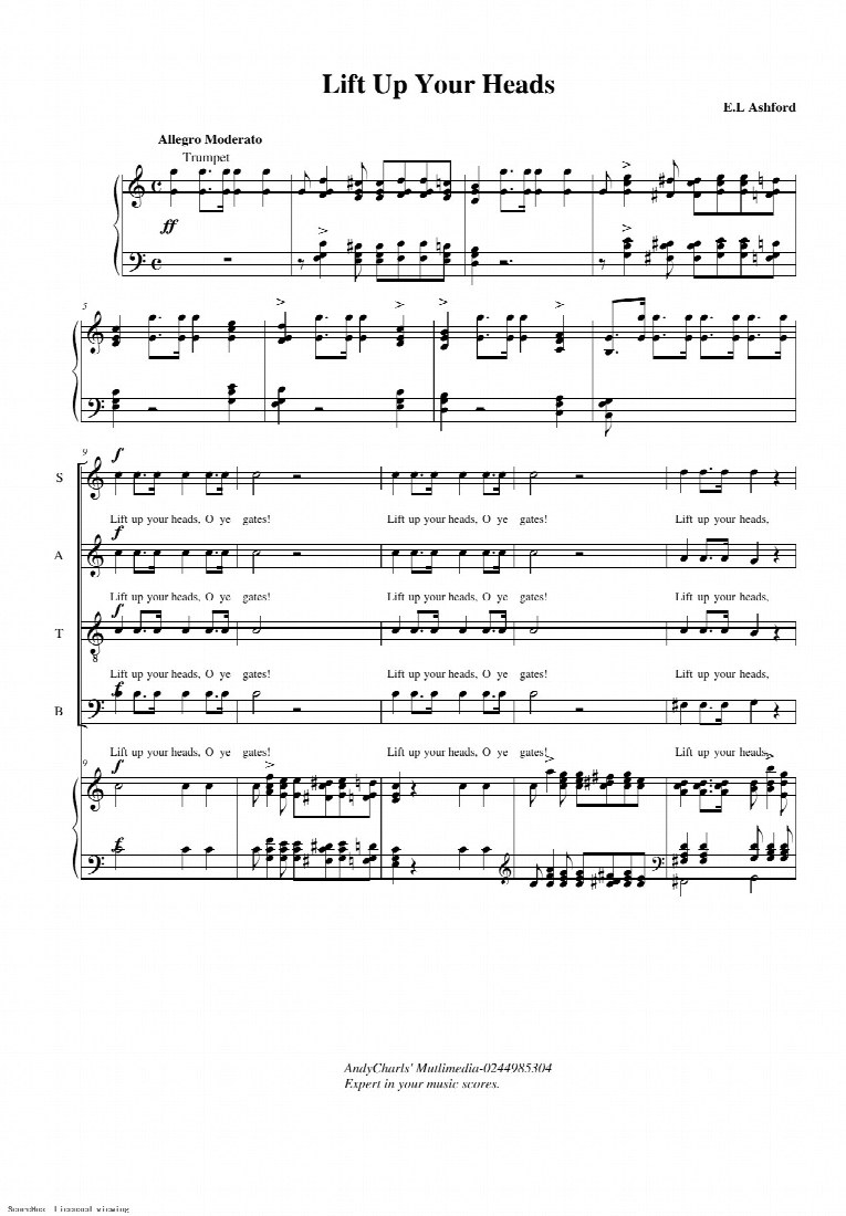 First-page preview of Lift Up Your Heads