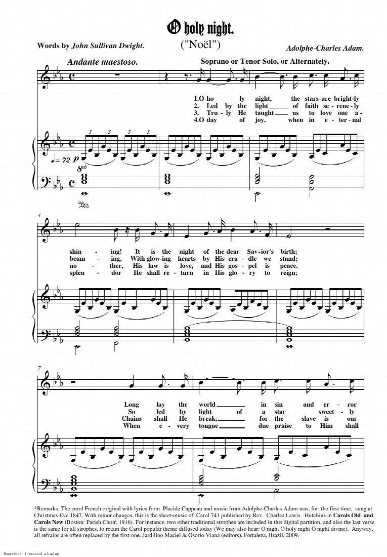 First-page preview of O Holy Night