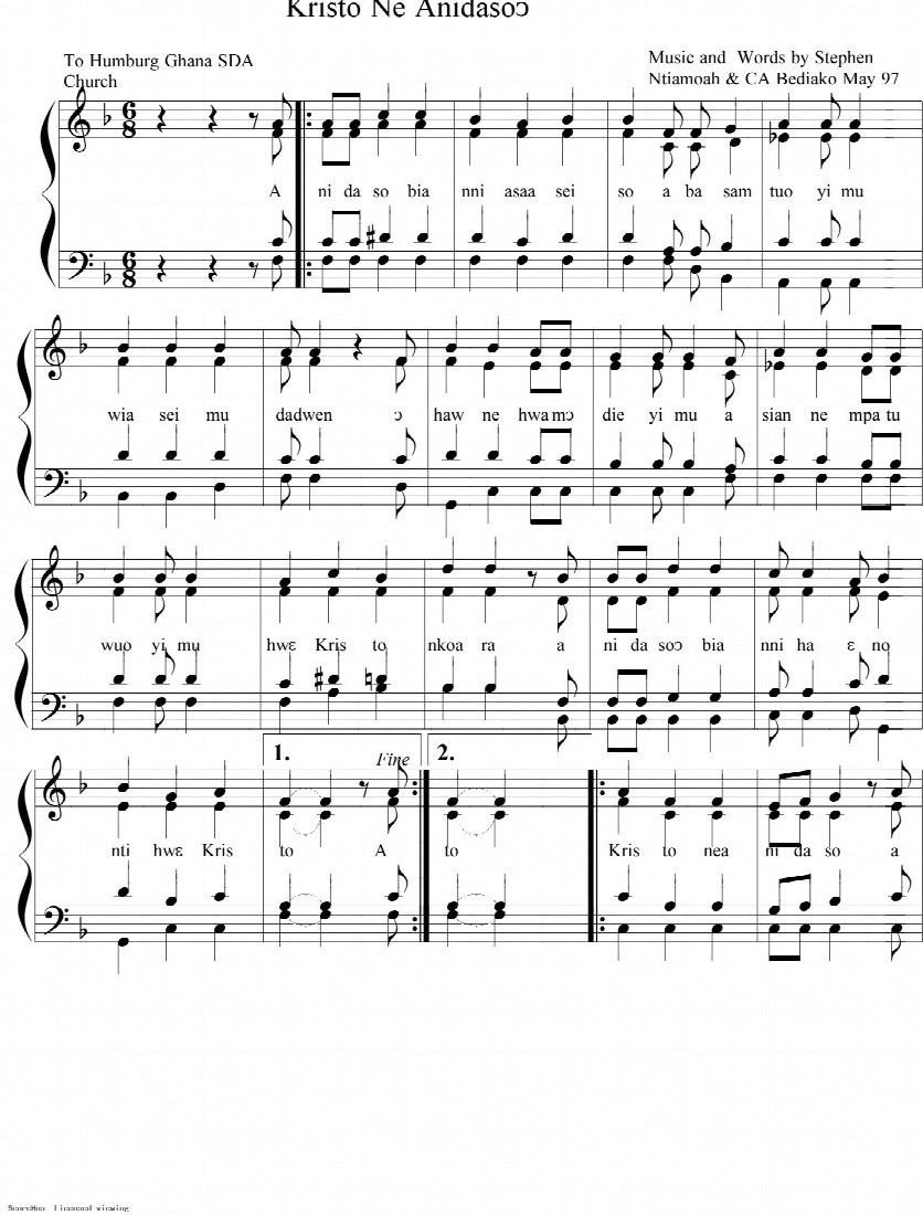 First-page preview of Kristo ne Anidaso