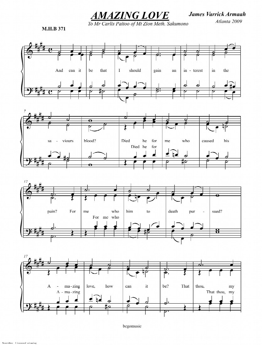 First-page preview of Amazing Love
