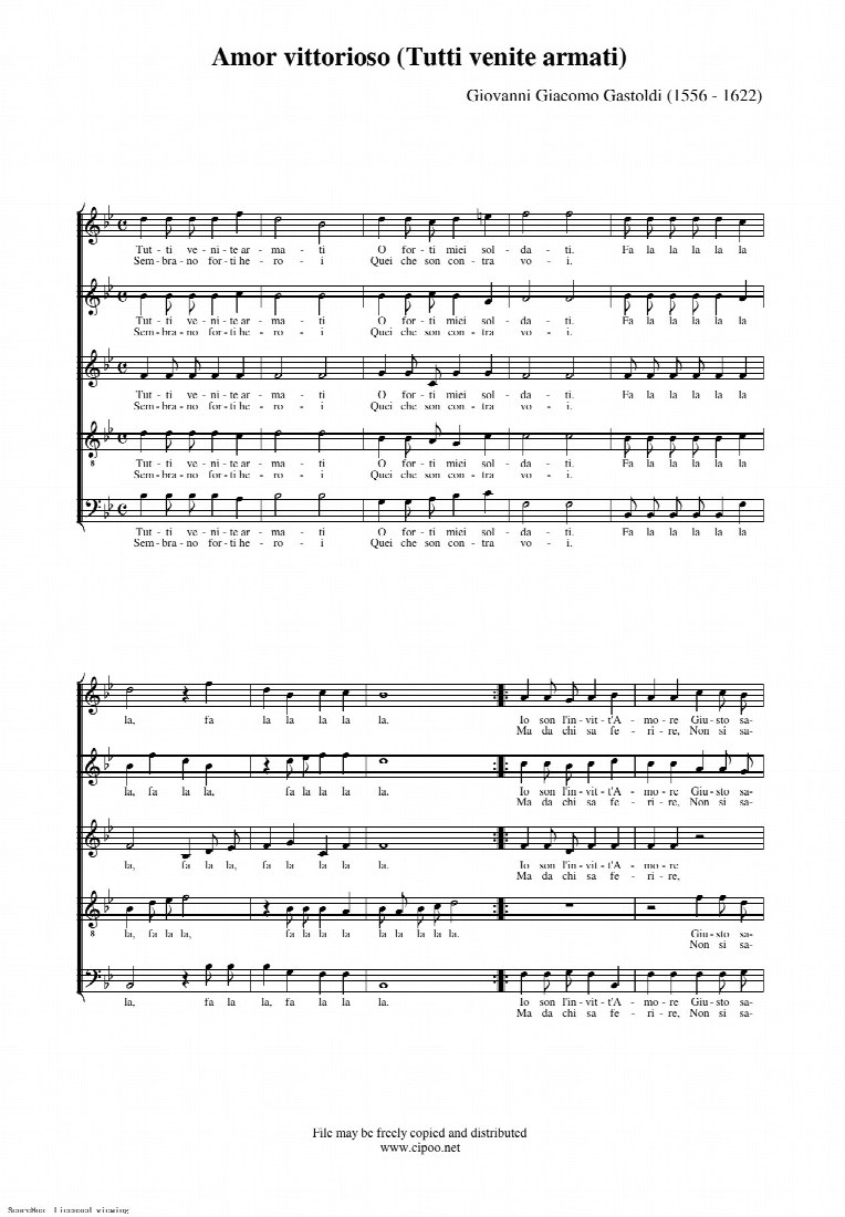 First-page preview of Amor vittorioso(Tutti venite armati)