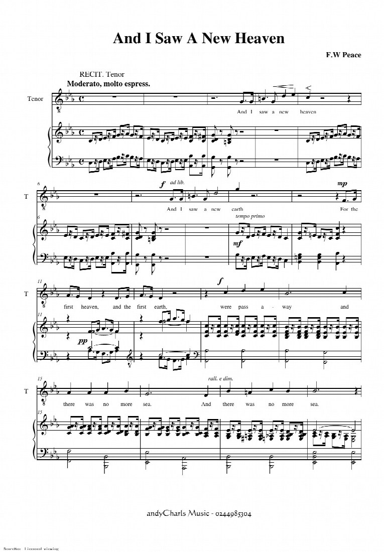 First-page preview of And I saw a new Heaven