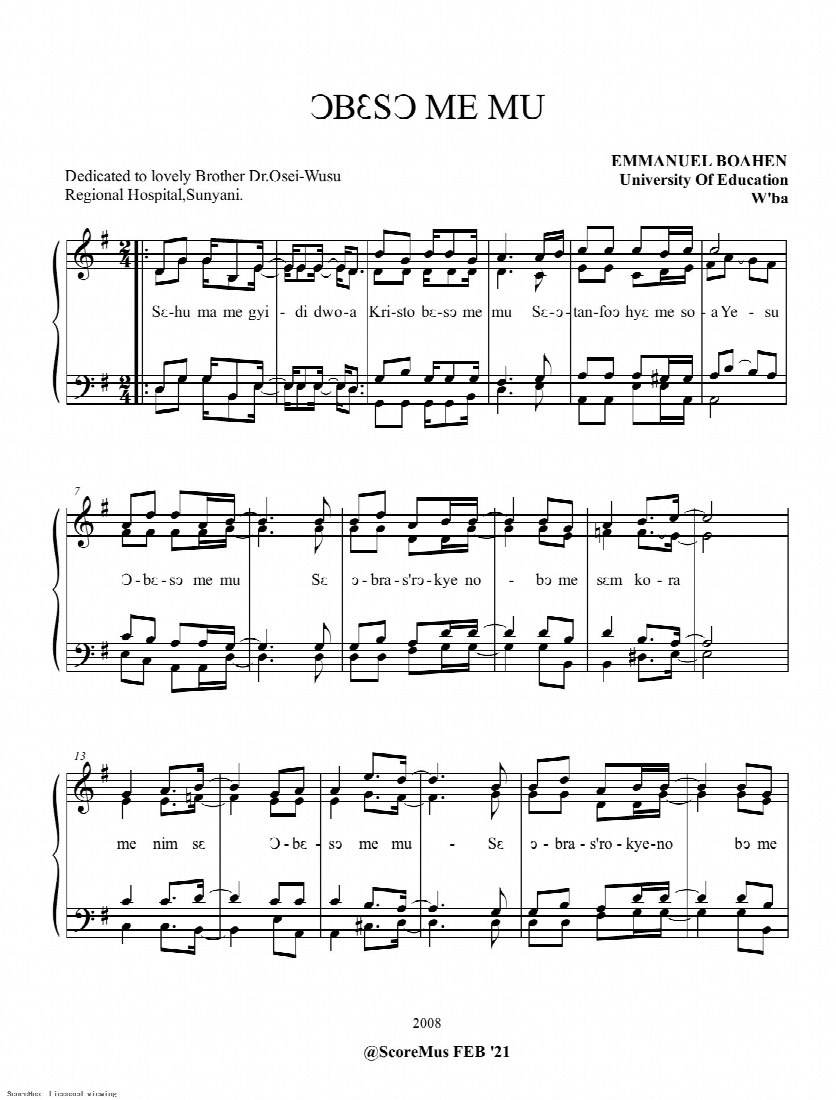 First-page preview of Obeso me mu