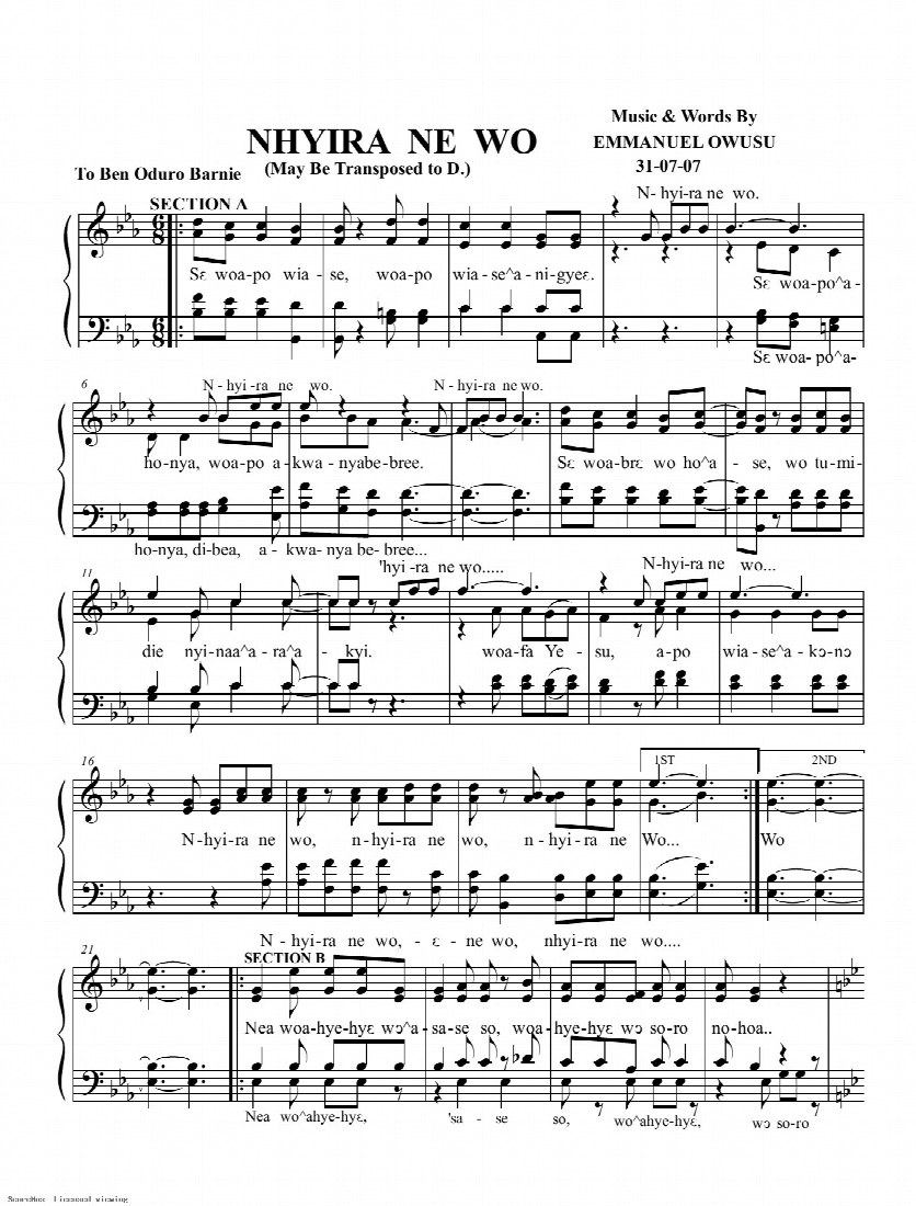 First-page preview of Nea Wope Nye Ho