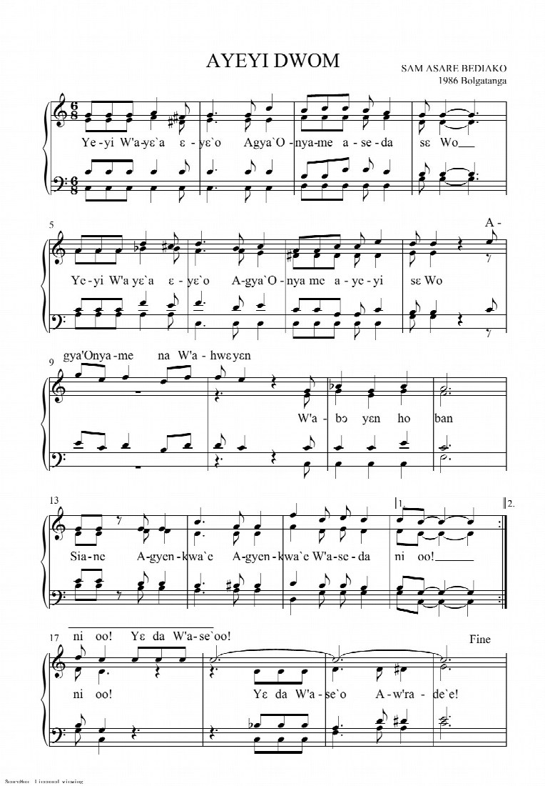 First-page preview of Ayeyi Dwom