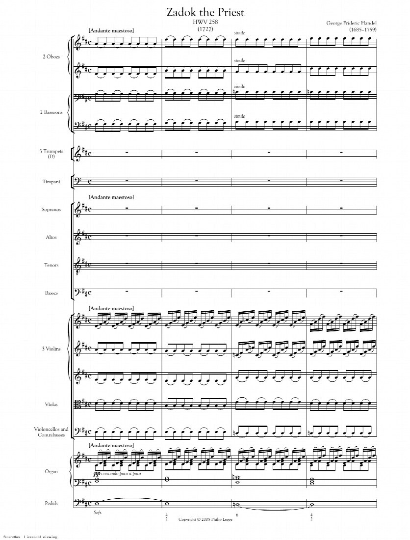 First-page preview of Zadok the Priest