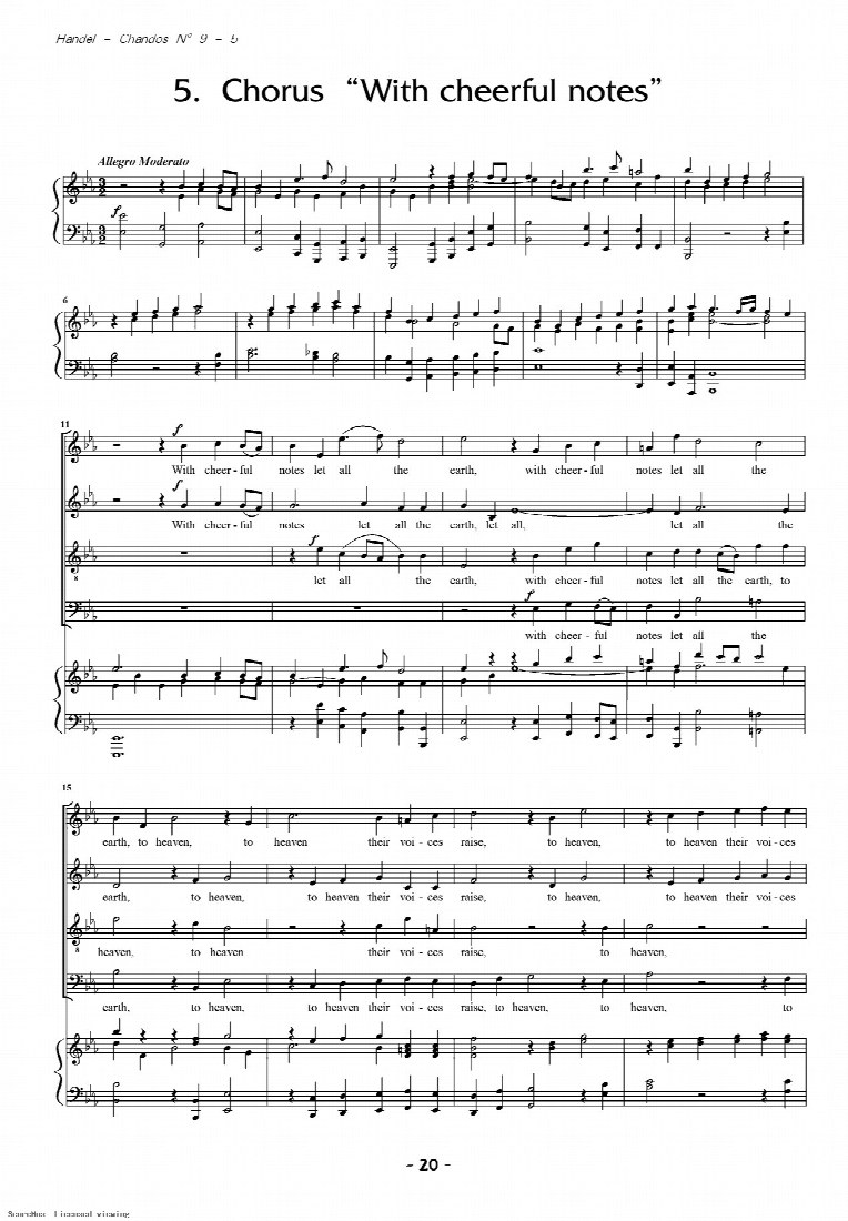 First-page preview of Chorus, "With Cheerful notes"