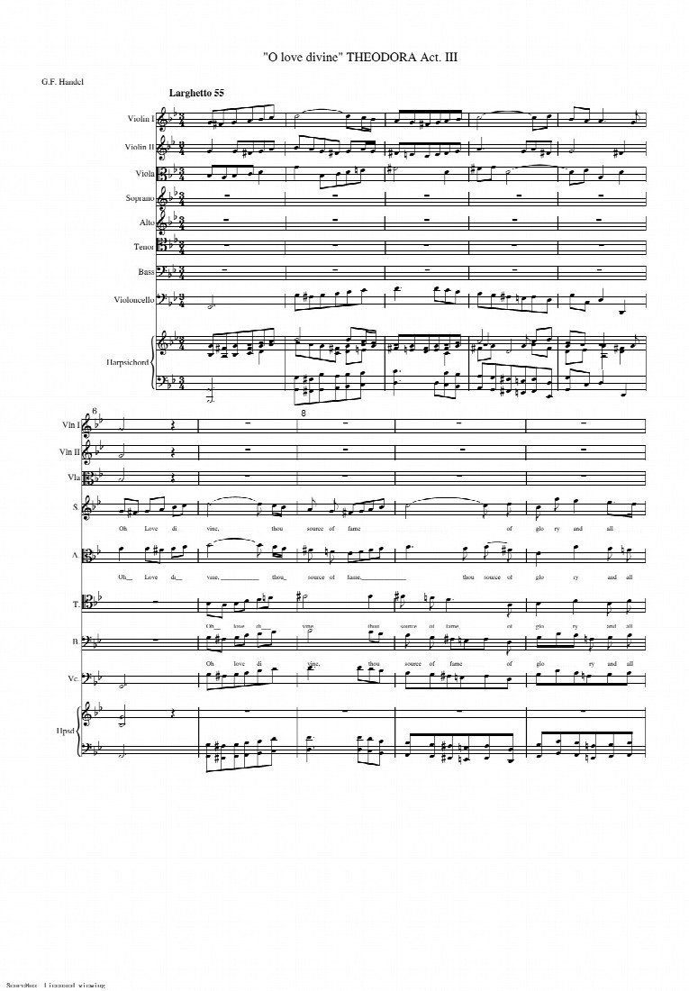 First-page preview of "O Love Divine" THEODORA