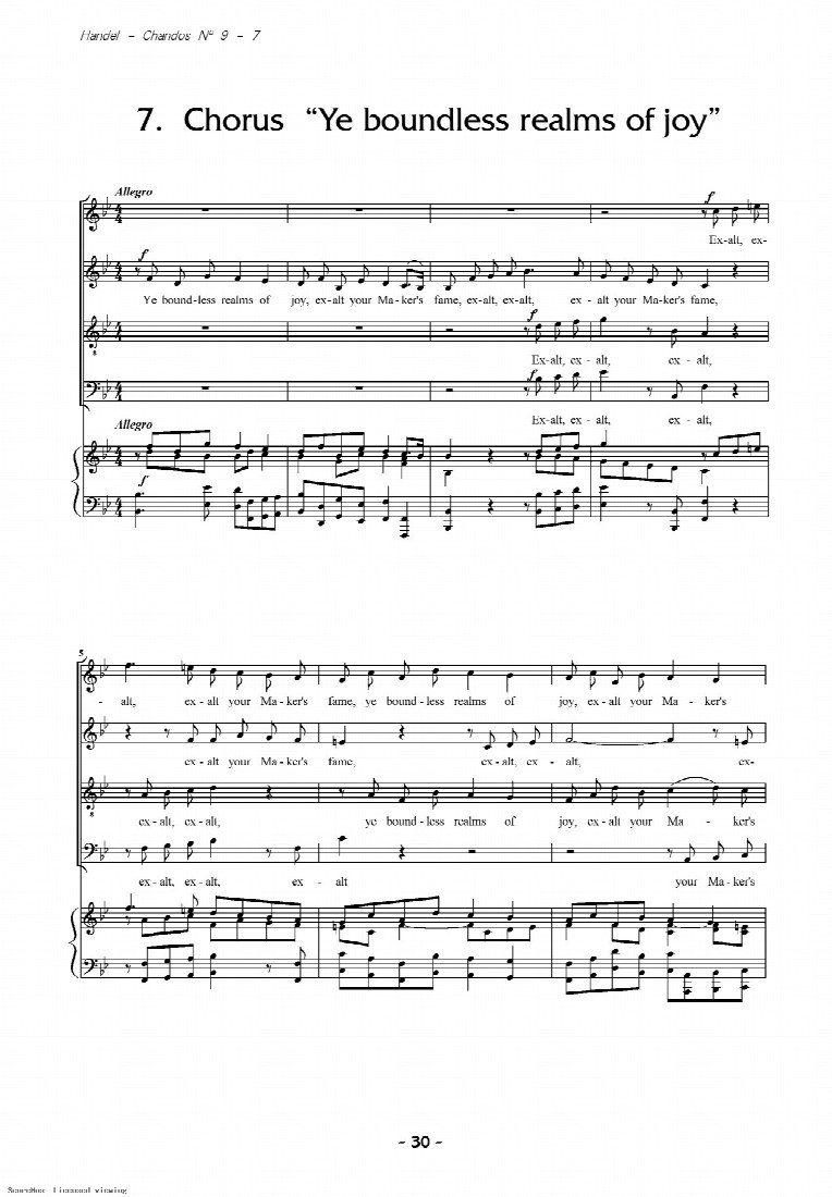 First-page preview of Chorus "Ye boundless realms of joy"