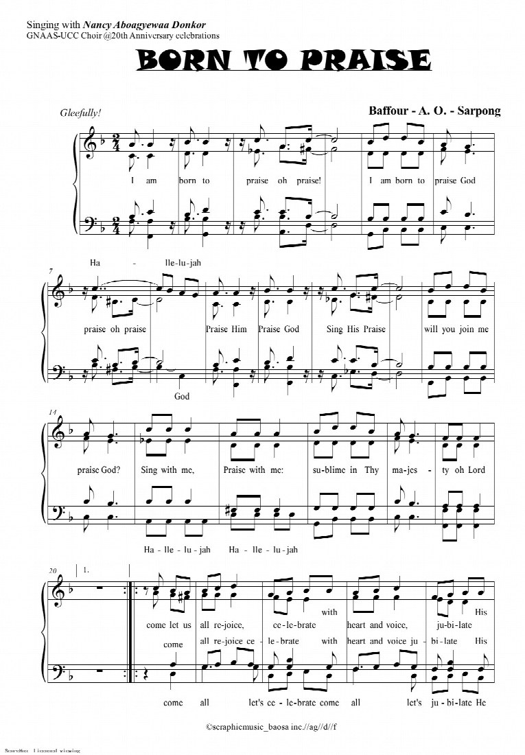 First-page preview of Born To Praise