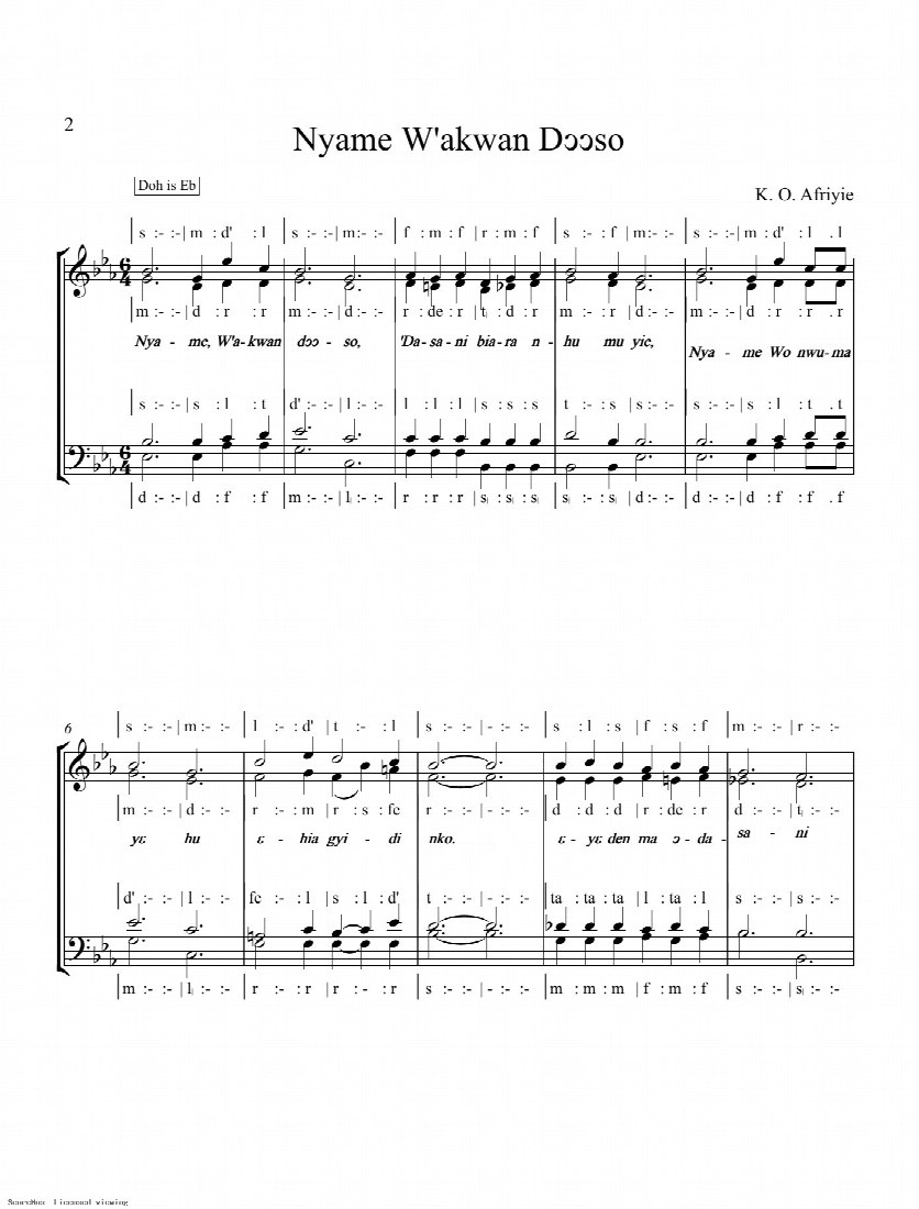 First-page preview of Nyame W'akwan Dooso