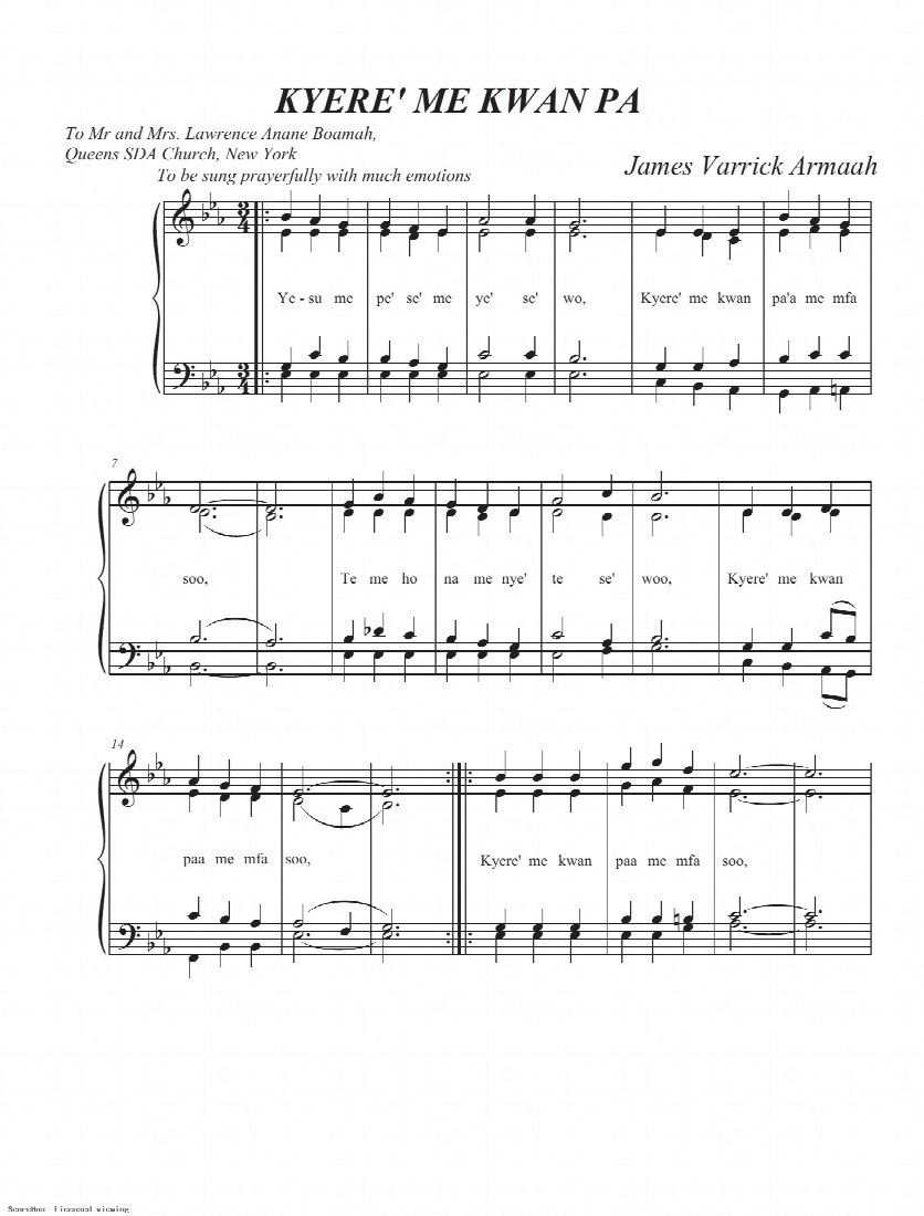 First-page preview of Kyere' me kwan pa