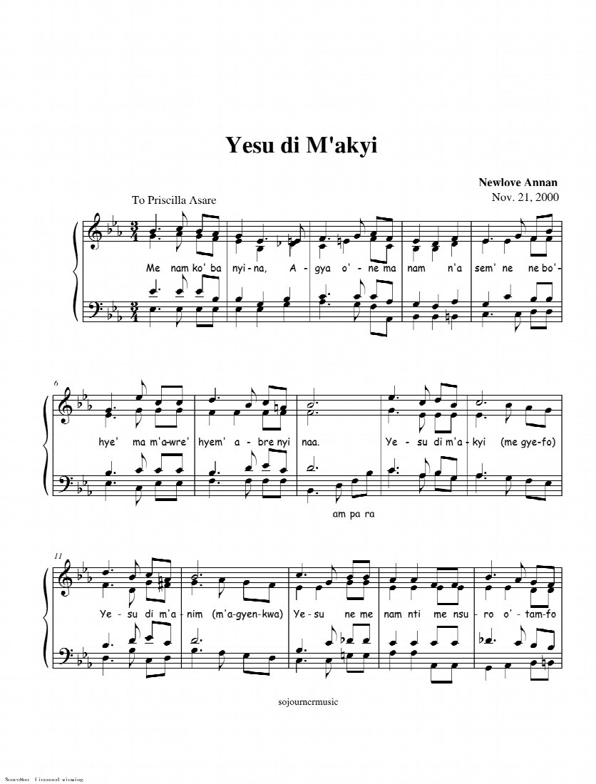 First-page preview of Yesu Di M'akyi