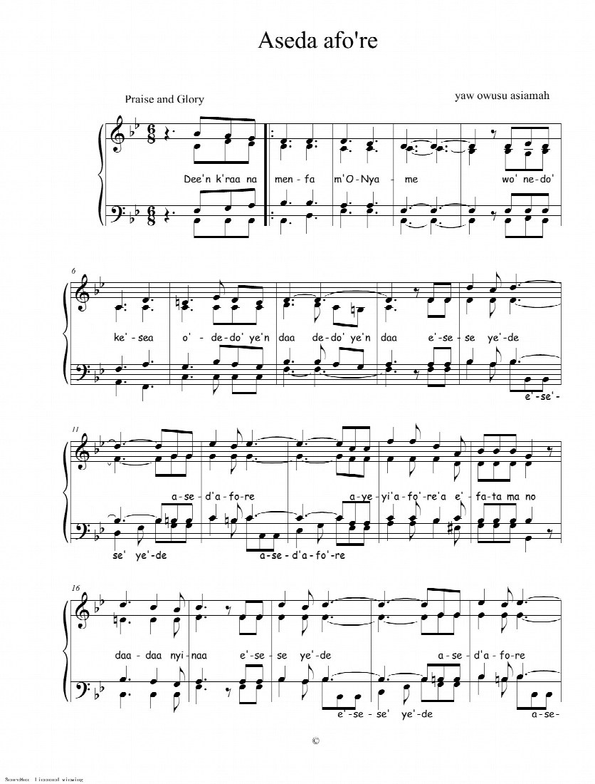 First-page preview of Aseda Afo' re