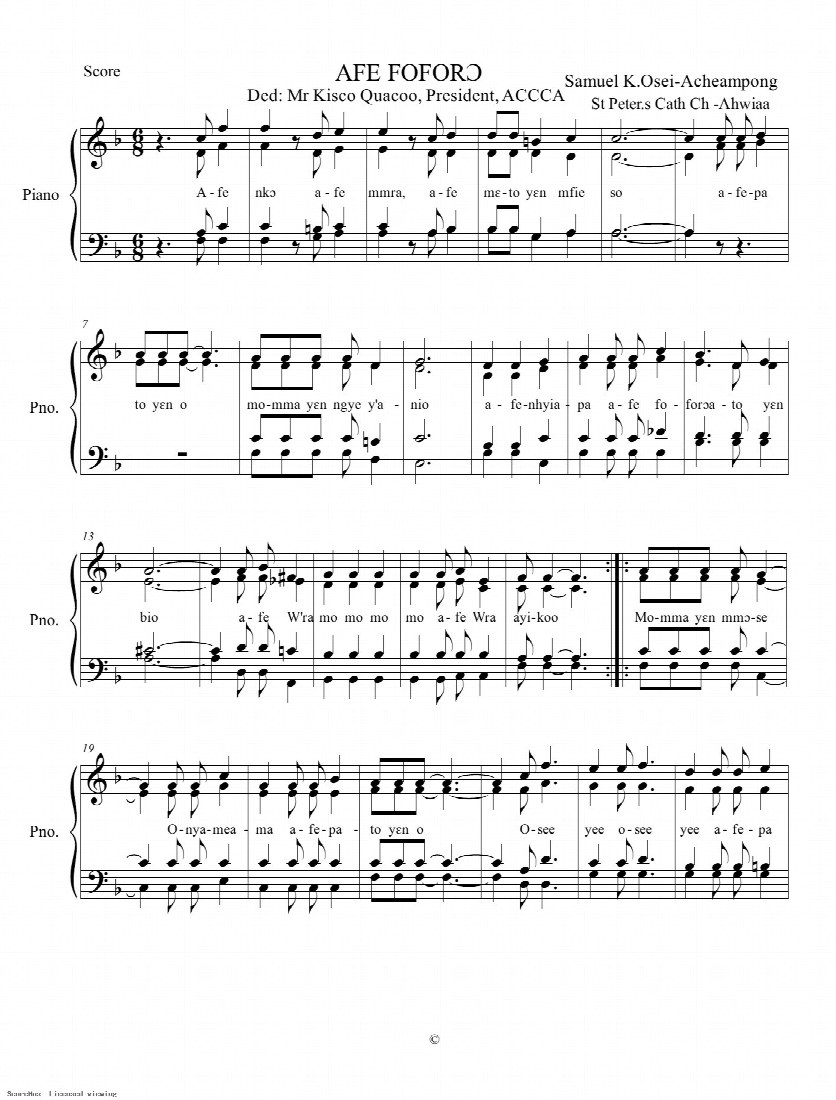 First-page preview of Afe foforo