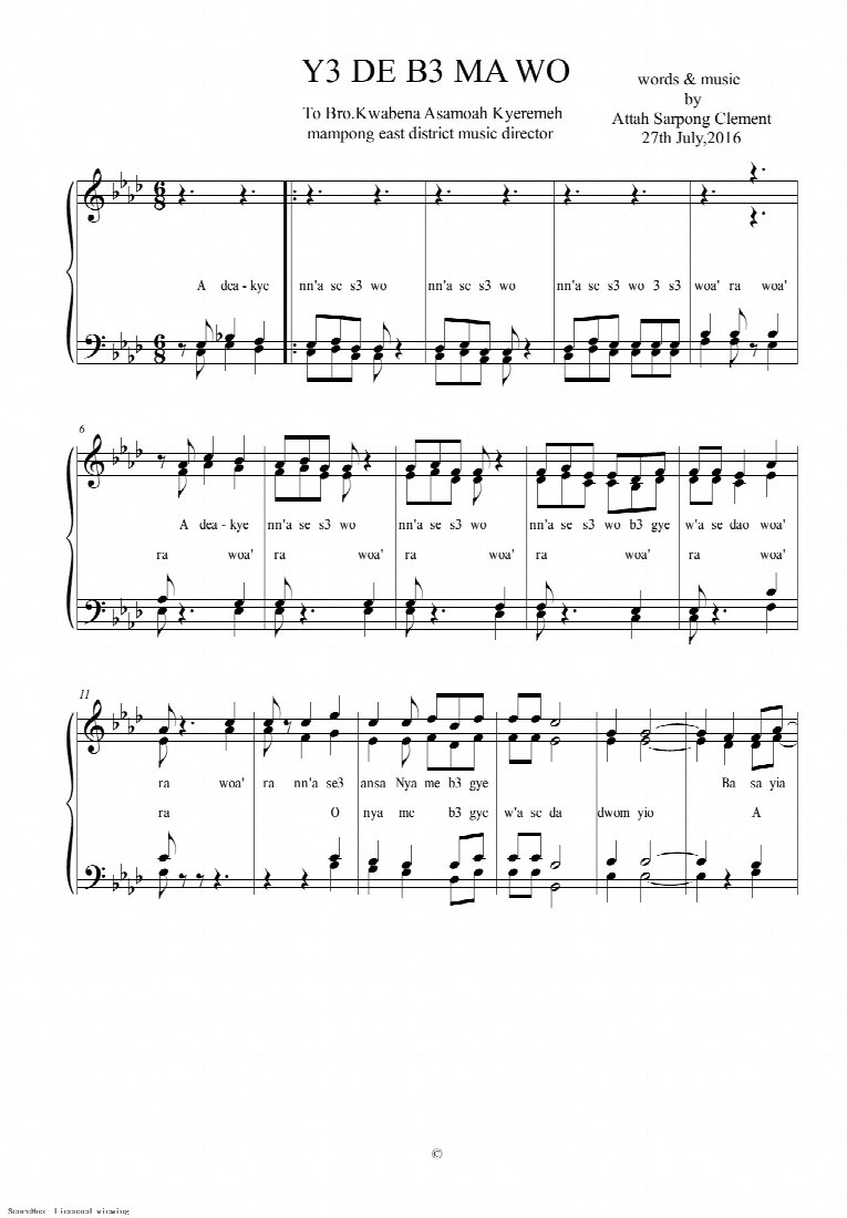 First-page preview of YE DE BE MA WO